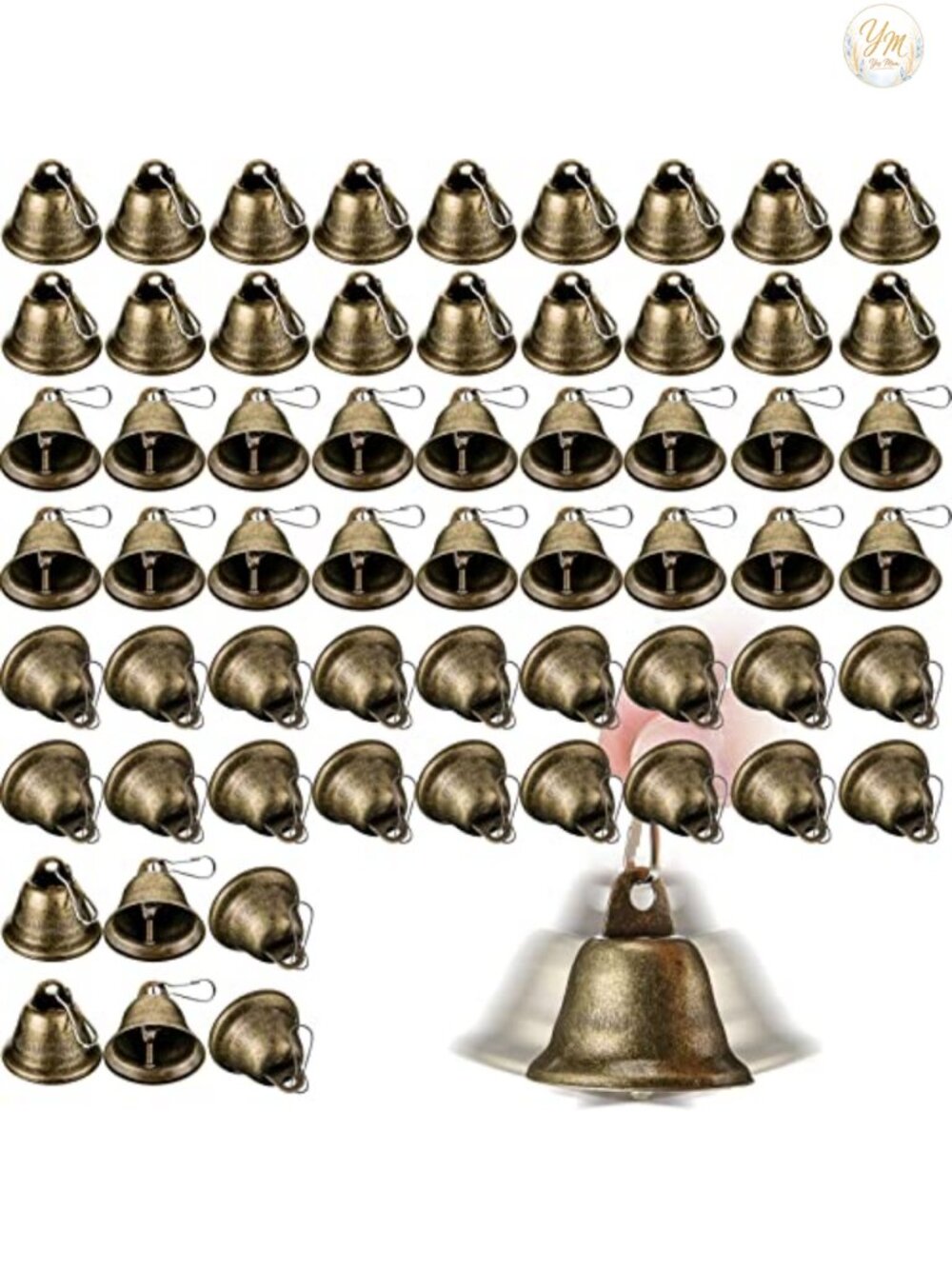 120 Small Craft Bells Metal with Spring Hooks DIY Wind Chimes Decor